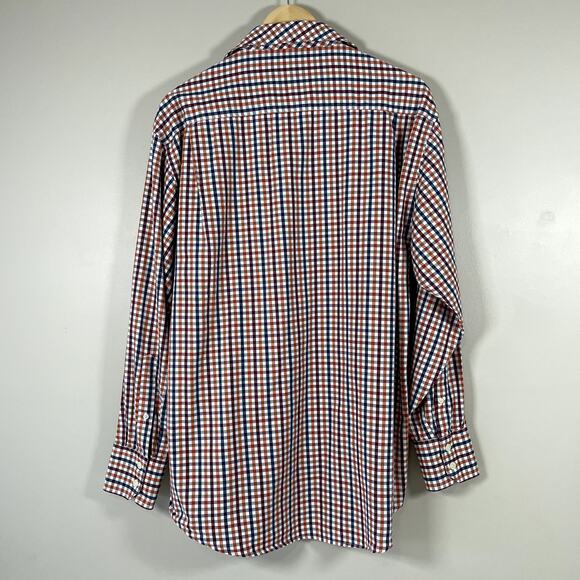 ALEX CANNON Mens Colorful Checkered Long Sleeve Button Down Dress Shirt LG - Picture 4 of 7